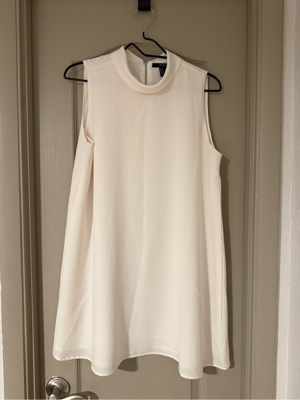 Forever 21 Cream Sleeveless A-Line Dress